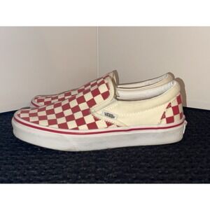 Vans Off The Wall Red Checkered Slip On Skate Shoes Unisex Women's 6‎ Mens 4.5